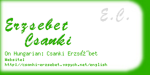 erzsebet csanki business card